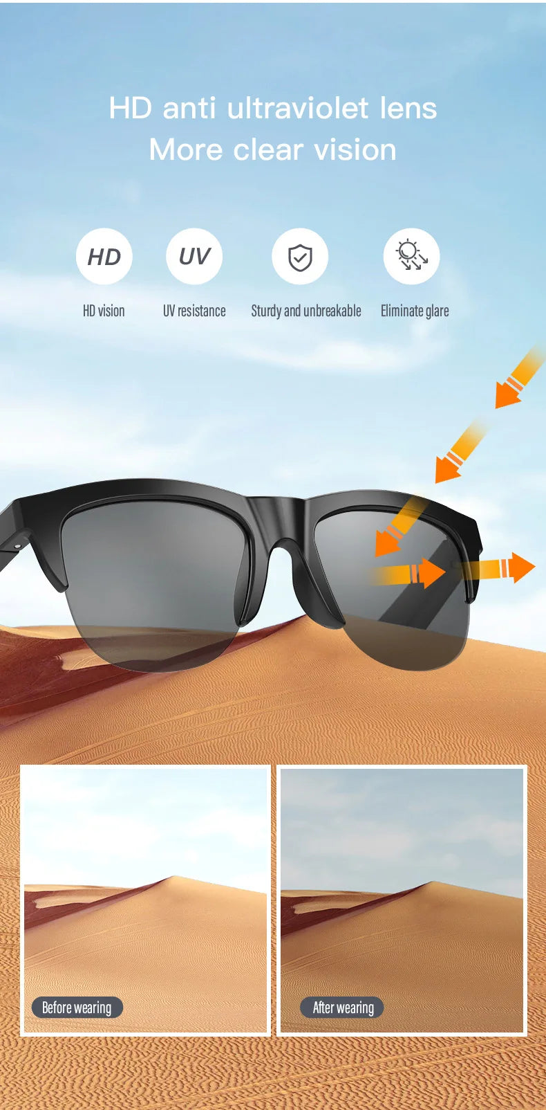 UV Protection Smart sunglasses