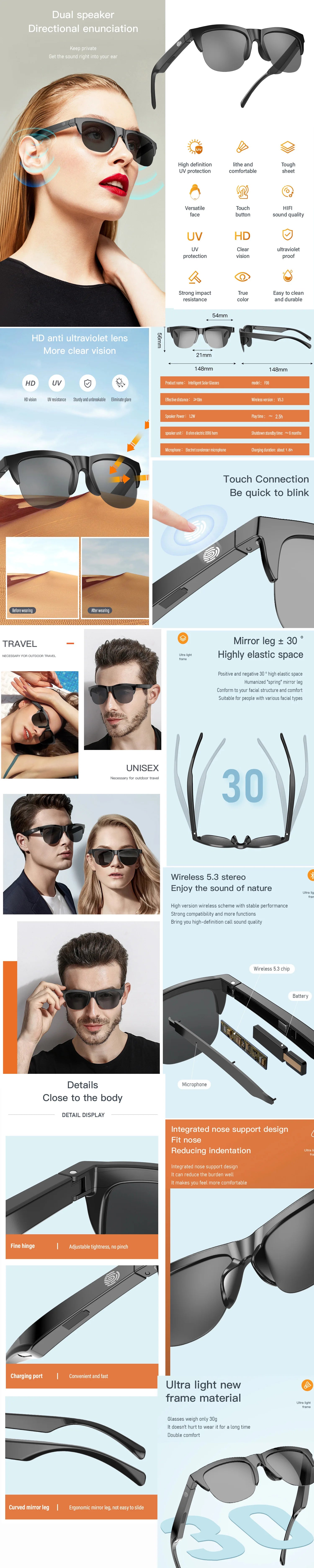 LCD Polarized Lens Smart Sunglasses